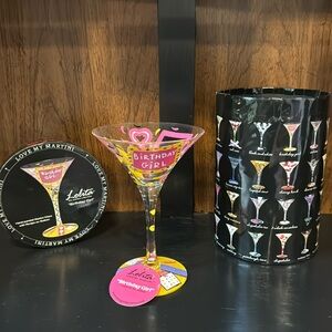 Hand painted Lolita Birthday Girl Martini glass